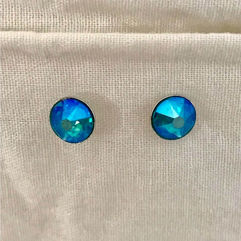 Swarovski Ocean Blue Stud Earrings